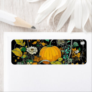 Etiqueta Vida residual del otoño con calabaza