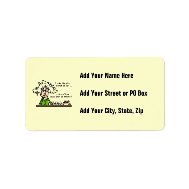 Etiqueta Vida y humor tequila (Frente)