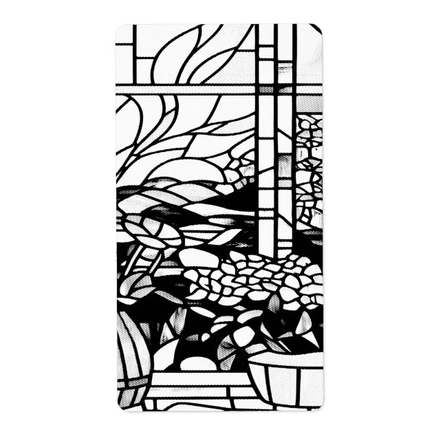 Etiqueta Vidrio de Jardín Pintado  (Frente)