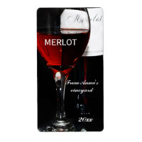 Vidrio Rojo y botella Merlot