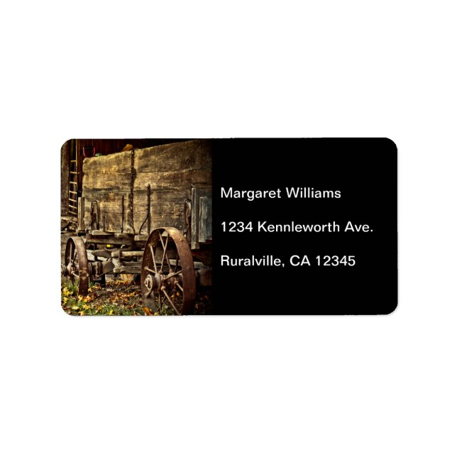 Etiqueta Viejo vagón Amish (Frente)