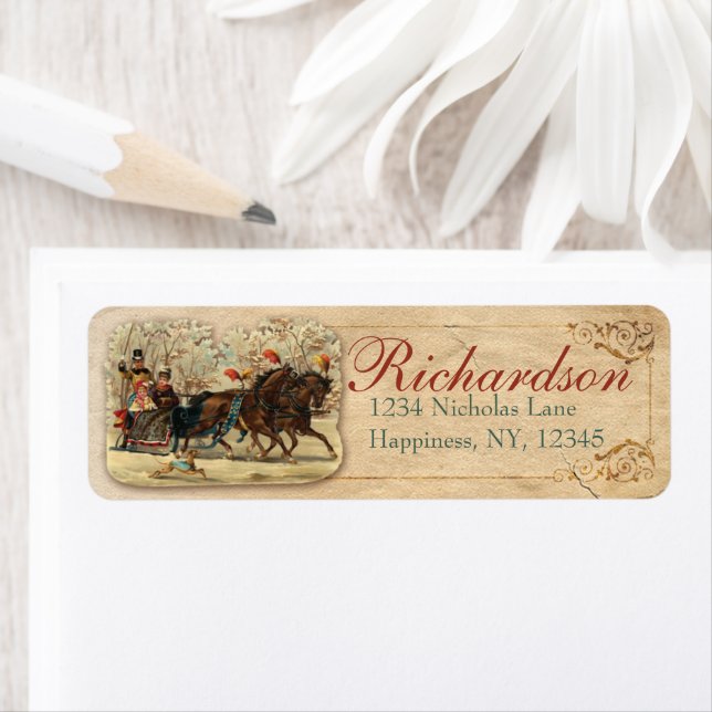Etiqueta Viejos Navidades victorianos de la época de Caball (In situ)