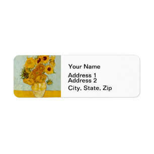 Etiqueta Vincent Van Gogh 12 Girasoles Impresionista