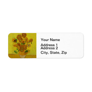 Etiqueta Vincent Van Gogh 15 girasoles Pintura