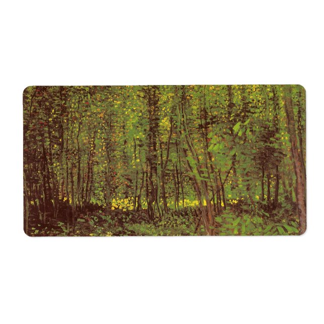 Etiqueta Vincent van Gogh - Árboles y subcrecimiento (Frente)