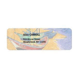 Etiqueta Vincent van Gogh - Barcos de Pesca en la Playa