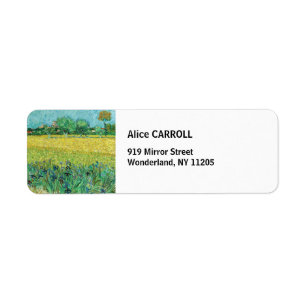 Etiqueta Vincent van Gogh - Campo con Lirios cerca de Arlés