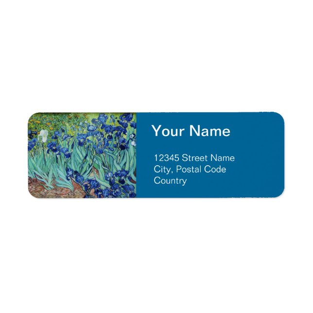 Etiqueta Vincent van Gogh, Irises (Frente)