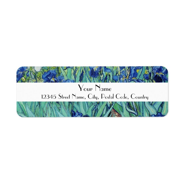 Etiqueta Vincent van Gogh, Irises (Frente)