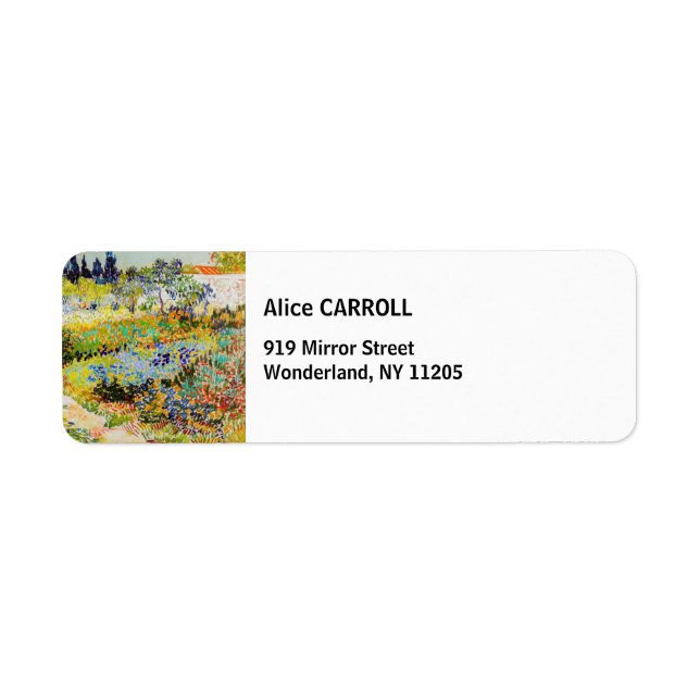 Etiqueta Vincent van Gogh - Jardín de Arles (Frente)