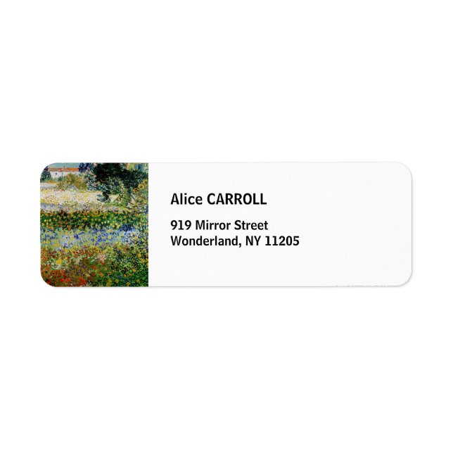 Etiqueta Vincent van Gogh - Jardín de flores (Frente)