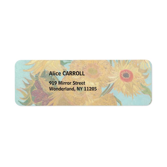 Etiqueta Vincent Van Gogh - Jarrón con doce girasoles (Frente)