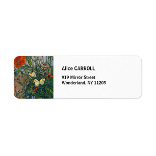 Etiqueta Vincent van Gogh - Mariposas y Amapolas