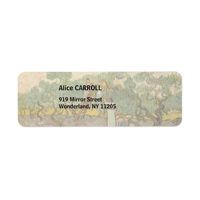 Etiqueta Vincent van Gogh - Mujeres recolectando aceitunas (Frente)