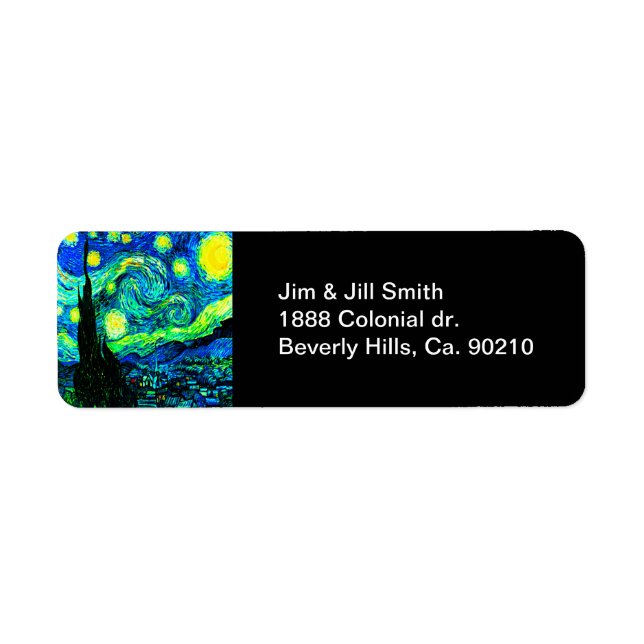 Etiqueta Vincent Van Gogh Starry Night Enhanced (Frente)