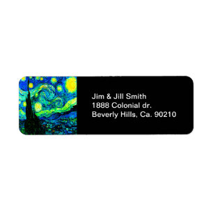 Etiqueta Vincent Van Gogh Starry Noche mejorada
