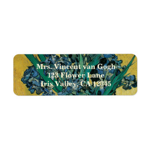 Etiqueta Vincent van Gogh - Vase con fondo amarillo irlandé