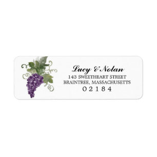 Etiqueta Vineyard de acuarela Dirección de devolución
