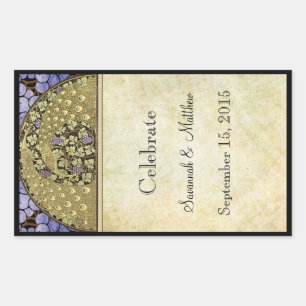 Etiqueta vinícola de Boda de pavo real