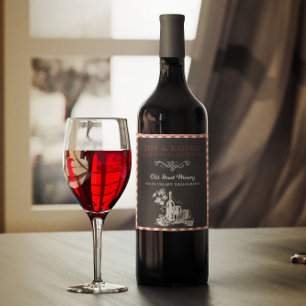 Etiqueta vinícola de compromiso italiano de época