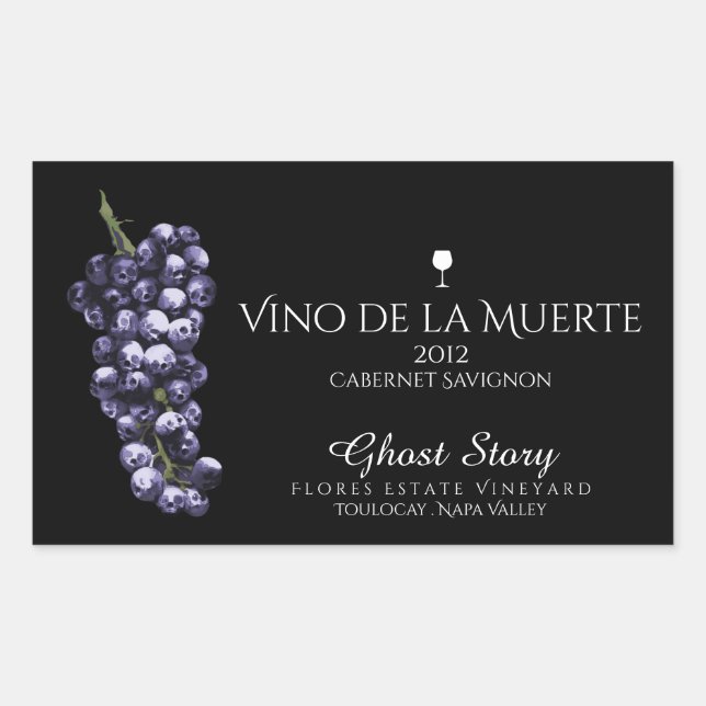 etiqueta vinícola vino vino vino vino de la muerte (Anverso)