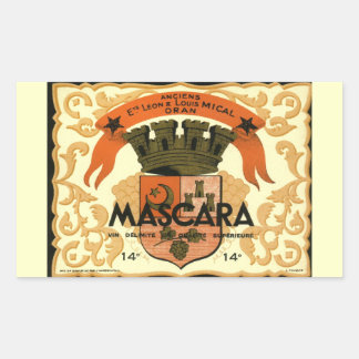 Etiqueta vinícola vintage de Argelia, Mascara