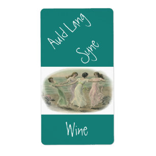 Etiqueta Vino casero Antiguo auld lang syne Label Friends