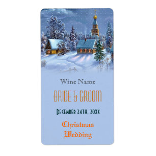 Etiqueta Vino de boda navideño