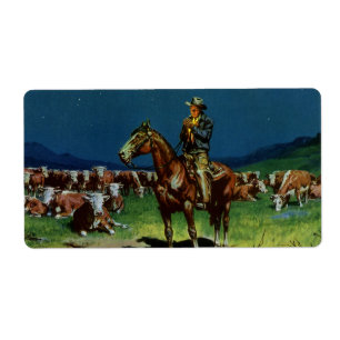 Etiqueta Vino vintage, ganadero agrícola en la granja