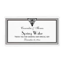 Vintage Art Deco Black What Frame #1 H Botella de