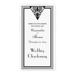 Etiqueta Vintage Art Deco Negro Whats Frame #1 V Botella de