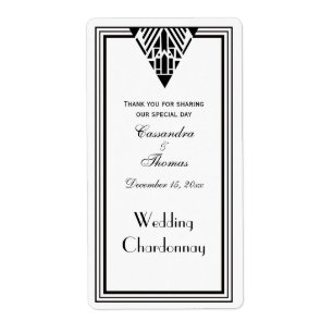 Etiqueta Vintage Art Deco Negro Whats Frame #1 V Botella de