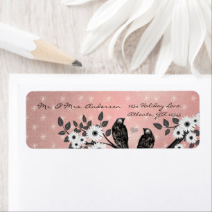 Etiqueta Vintage Birds Navidades Dirección