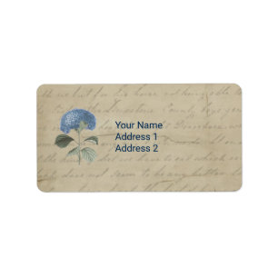 Etiqueta Vintage Blue Hydrangea Antique Sans Serif Font
