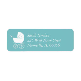 Etiqueta Vintage Carrie Baby Shower Cute Blue Boy