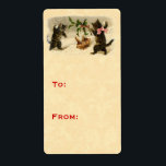 Etiqueta Vintage Christmas Cats Snowball Fight Gift Tag V09<br><div class="desc">Vintage Christmas Cats Snowball Fight Gift Tag V09. Gráfica dulce vintage para tus etiquetas de regalo.</div>