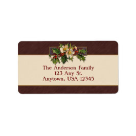 Etiqueta Vintage Christmas Holly