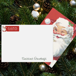 Etiqueta Vintage Christmas, Jolly Santa Claus Winning