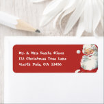 Etiqueta Vintage Christmas, Jolly Winking Santa Claus<br><div class="desc">Diseño de vacaciones de Navidades de ilustracion de época con un feliz y alegre Santa Claus usando un gorra y guiñando el ojo como si tuviera un secreto. Ho,  ho,  ho,  ¡Feliz Navidad!</div>