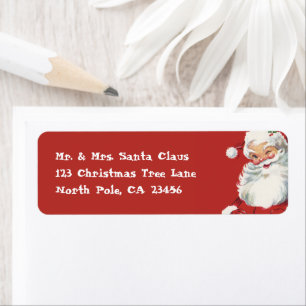 Etiqueta Vintage Christmas, Jolly Winking Santa Claus