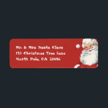 Etiqueta Vintage Christmas, Jolly Winking Santa Claus<br><div class="desc">Diseño de vacaciones de Navidades de ilustracion de época con un feliz y alegre Santa Claus usando un gorra y guiñando el ojo como si tuviera un secreto. Ho,  ho,  ho,  ¡Feliz Navidad!</div>