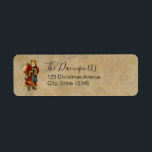 Etiqueta Vintage Christmas Old World Santa Claus<br><div class="desc">Etiquetas de direcciones con un Navidad vintage del Viejo Mundo Santa Claus. El clásico santa del viejo mundo, con su famoso abrigo rojo y llevando una bolsa llena de juguetes. Este Santa de la vieja usanza es delgado y tiene un bastón para caminar por la tierra regalando juguetes a todos...</div>