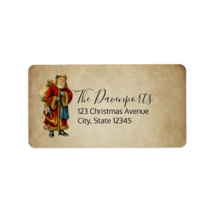 Etiqueta Vintage Christmas Old World Santa Claus