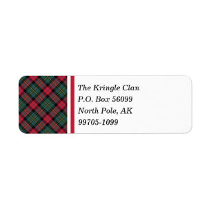 Etiqueta Vintage Christmas Plaid