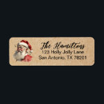 Etiqueta Vintage Christmas Santa Claus Face Return Address<br><div class="desc">Esta etiqueta de dirección de retorno muestra un Santa Claus de época en un fondo de papel kraft. Ideal para enviar tu correo de vacaciones. Diseñado para ti por Blackberry Boulevard.</div>