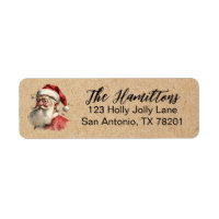Vintage Christmas Santa Claus Face Return Address