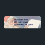 Etiqueta Vintage Christmas, Santa Claus Naughty Nice List<br><div class="desc">Ilustracion de la Vintage. Imagen de feriado navideño con un alegre Santa Claus usando a su gorra rojo y revisando su traviesa o buena lista en la Noche de los Navidades.</div>