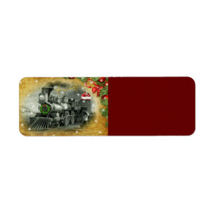 Etiqueta Vintage Christmas Steam Train