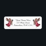 Etiqueta Vintage Christmas, Victorian Guardian Angel<br><div class="desc">Fácil de personalizar devolver etiquetas de dirección, sólo tiene que añadir su información! Imagen de feriado de Navidades religiosos de ilustracion de época que muestra a un ángel sosteniendo a un chica; cortado de muerte victoriano. Este bonito diseño angélico tiene un ángel con grandes alas que sostiene un ramo de...</div>
