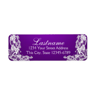Etiqueta Vintage Country Floral Lace Purple